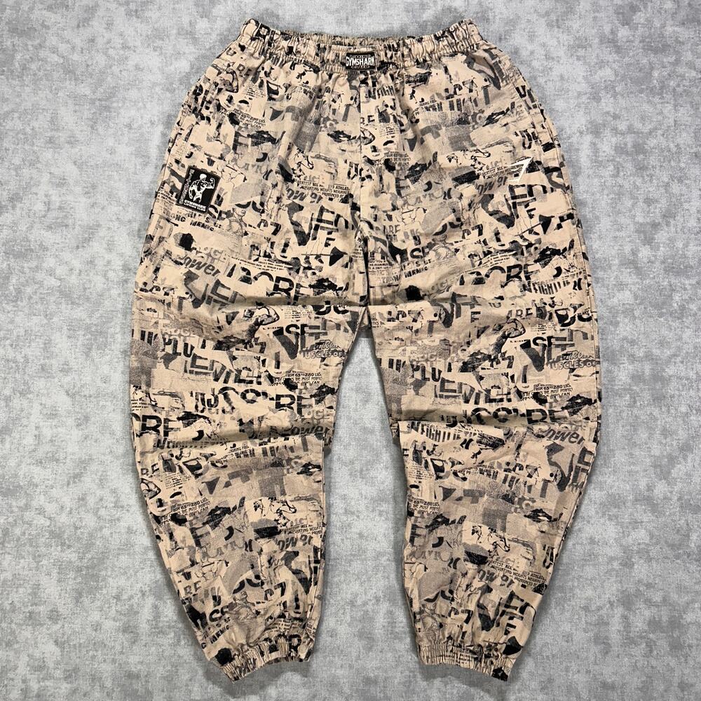 Gymshark Lifting Oversized Printed Woven Pants Sand Beige Camo Graphic Mens M